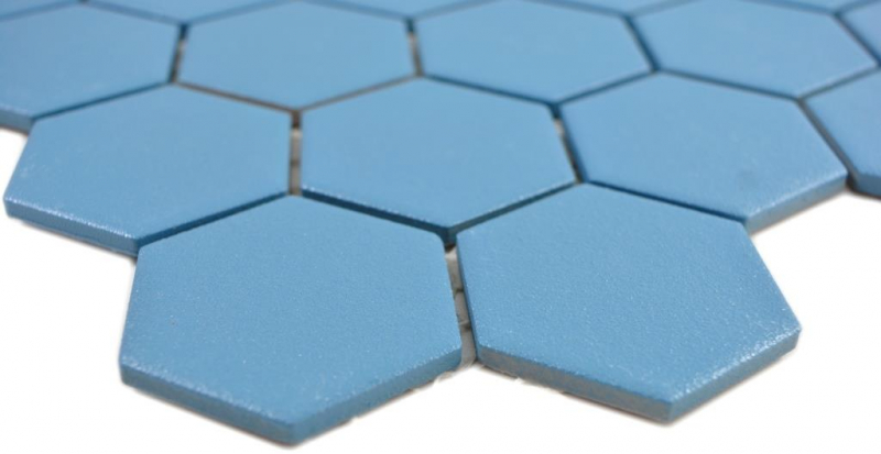 Hexagonal Hexagonal Carreau Mosaïque Céramique Vert Bleu R10B Bac de Douche Carreau de Sol Mosaïque Antidérapant Carreau de Salle de Bains Mur - MOS11H-0451-R10
