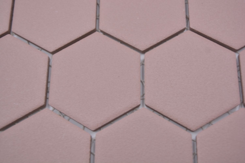 Hexagonal Hexagonal Carreau Mosaïque Céramique rouge clinker R10B Bac à douche Carreau de sol Mosaïque Antidérapant Carreau mural - MOS11H-0099-R10