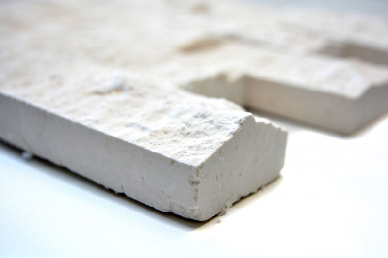 Pierre calcaire Mosaïque Pierre naturelle Splitface Mur de pierre blanc crème Brick Limestone 3D optique carrelage - MOS29-49792