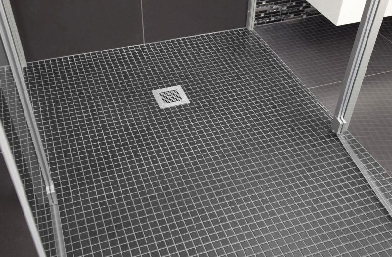 Mosaïque céramique Carreaux de mosaïque antidérapant bac de douche gris pierre mat Carreau mural - MOS18-0208-R10
