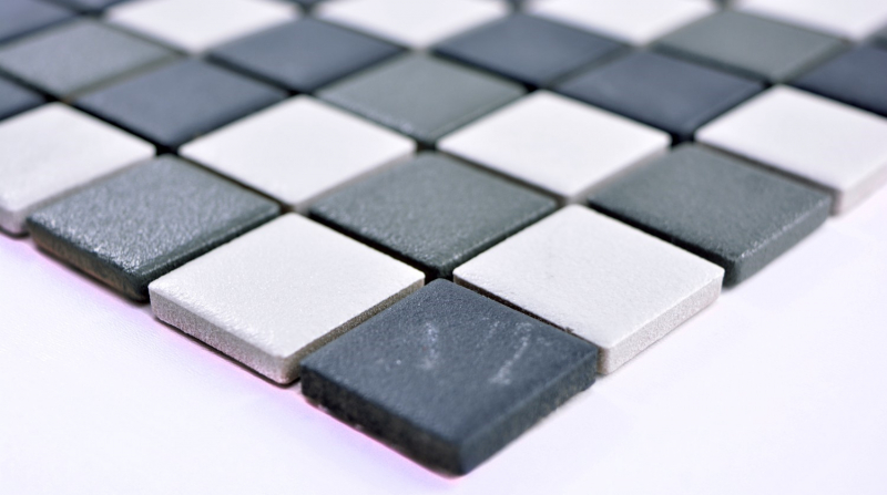 Échantillon manuel Carreau de mosaïque Céramique noir blanc anthracite mat Receveur de douche MOS18-2213-R10_m