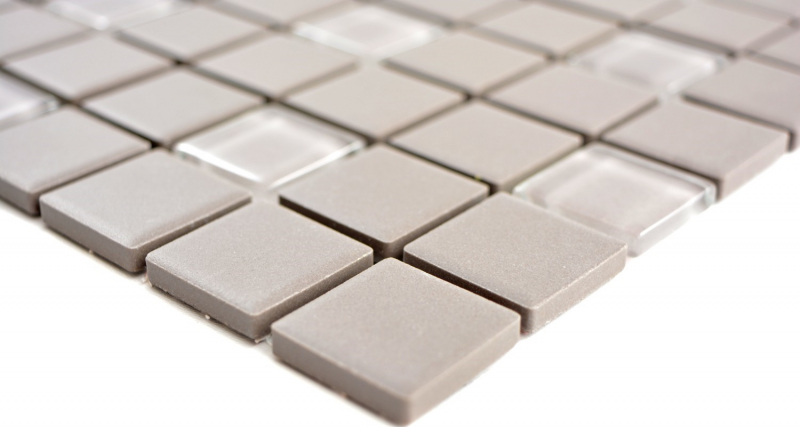 Carreau de mosaïque Céramique grise non émaillée Mosaïque de verre Receveur de douche MOS18-0202-R10_f