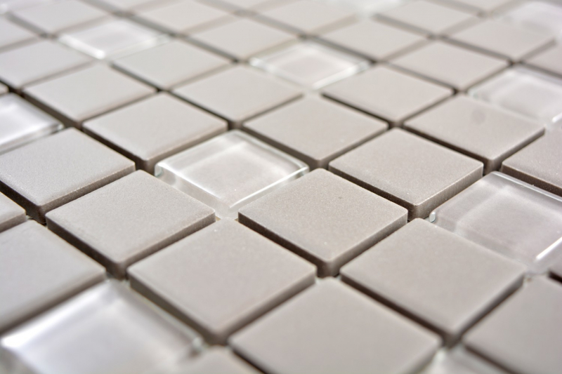 Carreau de mosaïque Céramique grise non émaillée Mosaïque de verre Receveur de douche MOS18-0202-R10_f