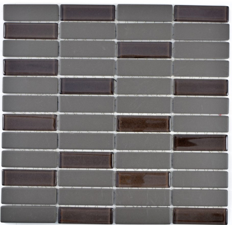 Motif manuel Carreau de mosaïque Céramique baguettes brun non émaillé Verre Carreau de douche Carreau de sol MOS24-1313-R10_m