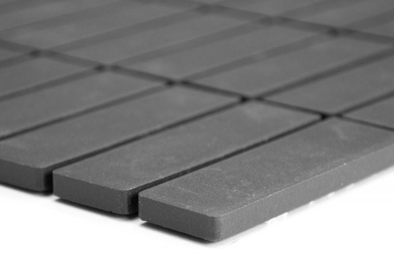 Bâtonnets Mosaïque Céramique noir anthracite non émaillé antidérapant receveur de douche carreau de sol carreau de bain mur - MOS24B-0310-R10
