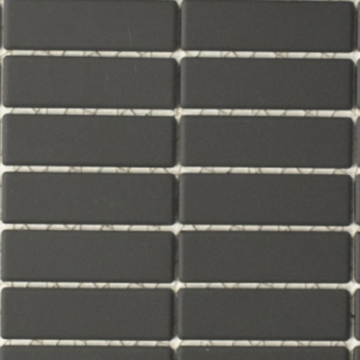 Motif manuel Carreau de mosaïque Céramique baguettes noires non émaillées Carreau de sol pour receveur de douche MOS24B-0310-R10_m
