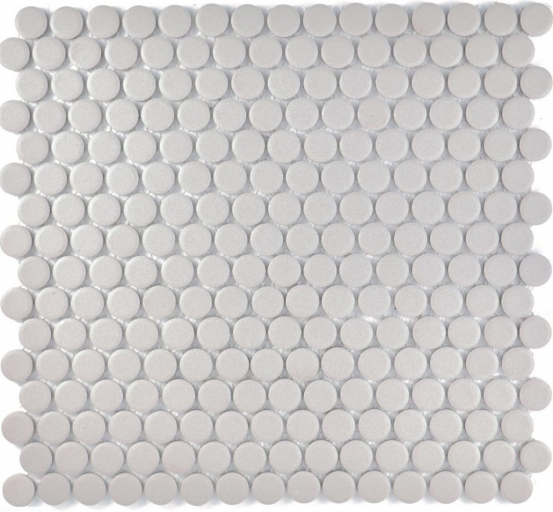 Mosaïque à boutons LOOP mosaïque ronde gris clair beige sol cuisine douche MOS10-0202-R10_f