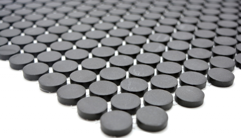 Mosaïque à boutons LOOP mosaïque ronde receveur de douche sol noir anthracite MOS10-0304-R10_f