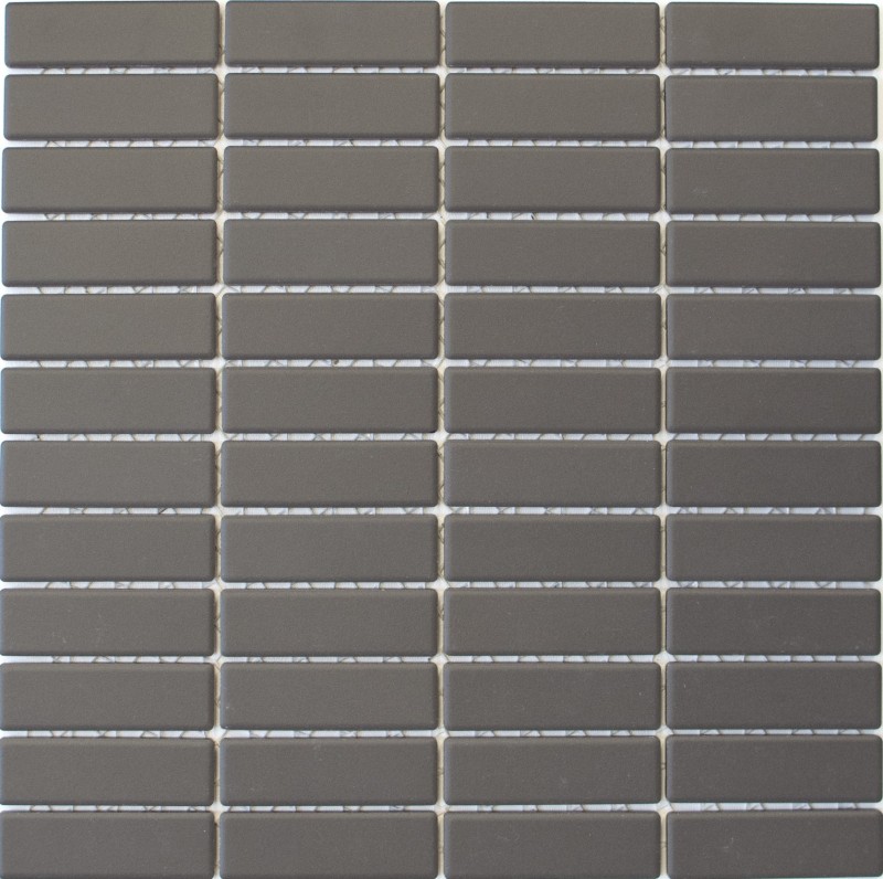 Bâtonnets Mosaïque Céramique gris brun boue non émaillé antidérapant receveur de douche carrelage cuisine salle de bain - MOS24-CUST051