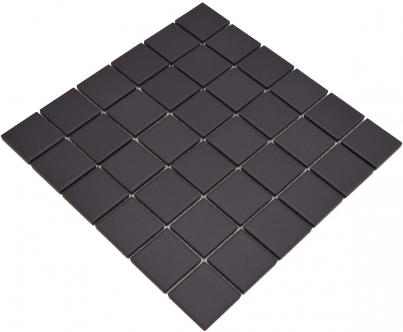 Céramique Mosaïque Carreau noir mat umbra non émaillé RUTSCHEMENT Bac de douche Carreau de bain Carreau mural - MOS14B-0303-R10