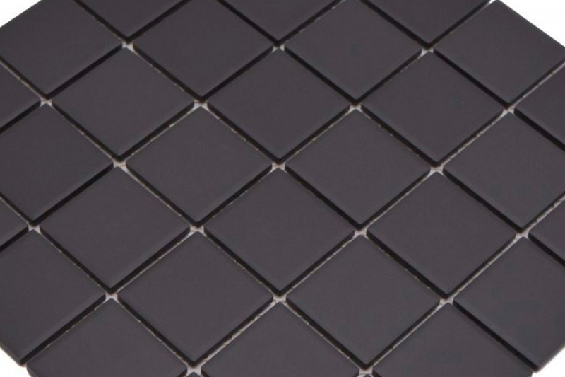 Céramique Mosaïque Carreau noir mat umbra non émaillé RUTSCHEMENT Bac de douche Carreau de bain Carreau mural - MOS14B-0303-R10