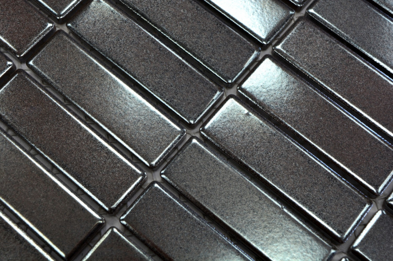 Bâtonnets Mosaïque Carreaux céramiques Carreaux muraux décoratifs Anthracite MOS24-0217