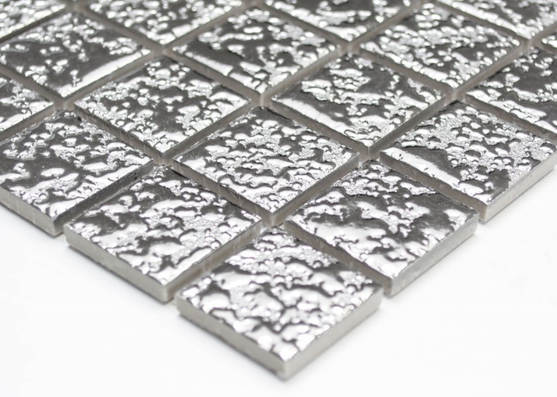 Mosaïque céramique Carreaux de mosaïque SILBER structure mur carrelage cuisine MOS18-0207