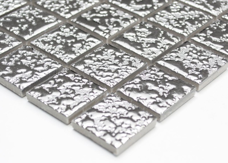 Mosaïque céramique Carreaux de mosaïque SILBER structure mur carrelage cuisine MOS18-0207
