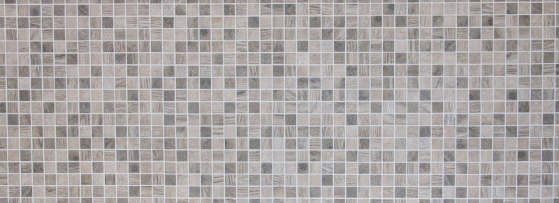 Mosaïque de verre Revêtement mural durable Recyclage Structure bois gris beige Carrelage MOS63-324