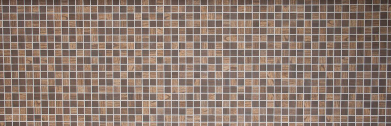 Mosaïque de verre Revêtement mural durable Structure bois recyclé brun brun foncé Carrelage MOS63-410