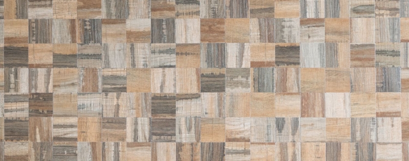 carreau mosaïque autocollant ALU brun métal imitation bois foncé carrelage MOS200-2122