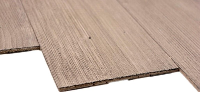 Panneaux muraux en bois autocollants Panneau mural en bois Panneau mural gris brun - MOS170-W015 ( 9 pièces)
