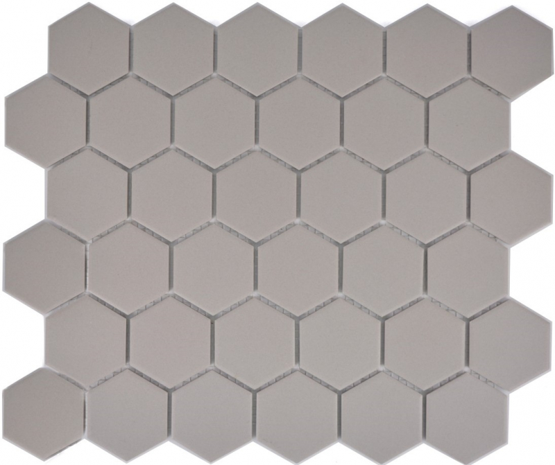 Carreau de mosaïque Céramique Hexagon gris clair non-émaillé MOS11B-0203-R10_f