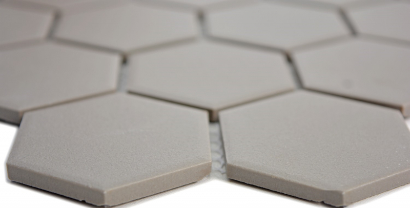 Carreau de mosaïque Céramique Hexagon gris non émaillé MOS11B-0202-R10_f