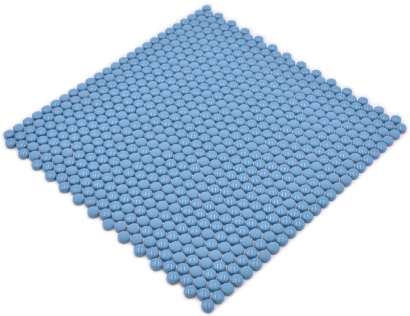 Mosaïque bouton Loop mosaïque ronde bleu brillant mat mur carrelage cuisine salle de bain MOS140-0411