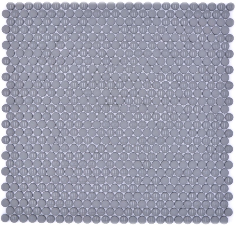 Mosaïque bouton Loop mosaïque ronde gris brillant mat mur carrelage cuisine salle de bain MOS140-0211