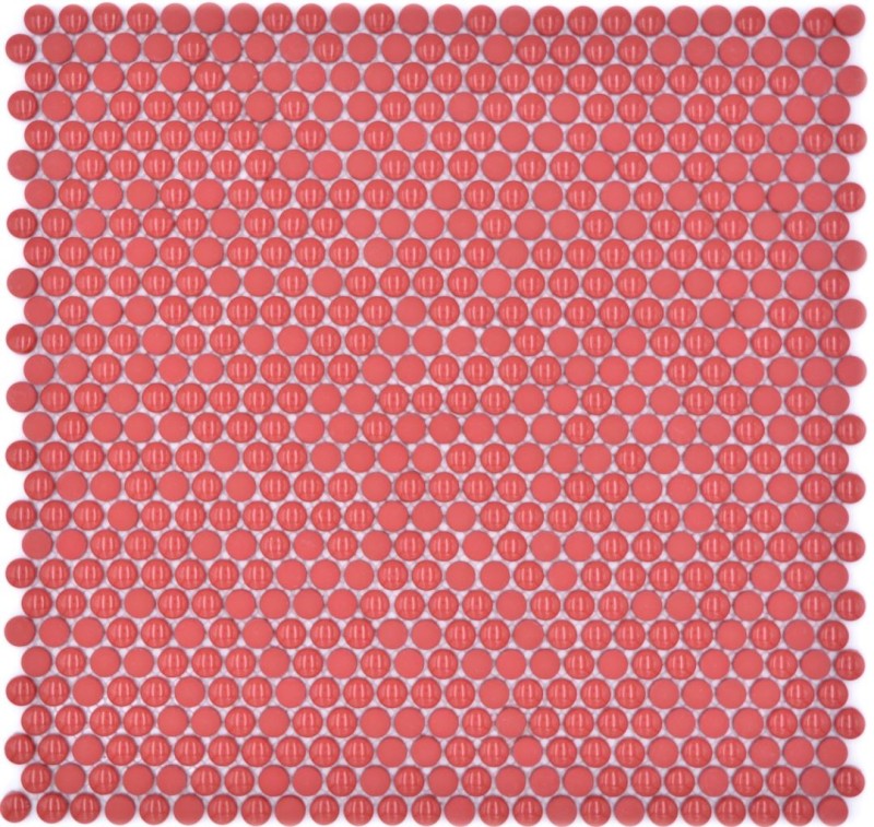 Mosaïque de verre Mosaïque de boutons rouge brillant mat Sol de douche Paroi de bain Revêtement de baignoire