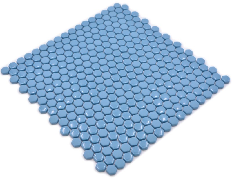 Mosaïque de verre Hexagonal hexagonal bleu brillant mat Carreau de mosaïque murale Miroir de carrelage cuisine salle de bain