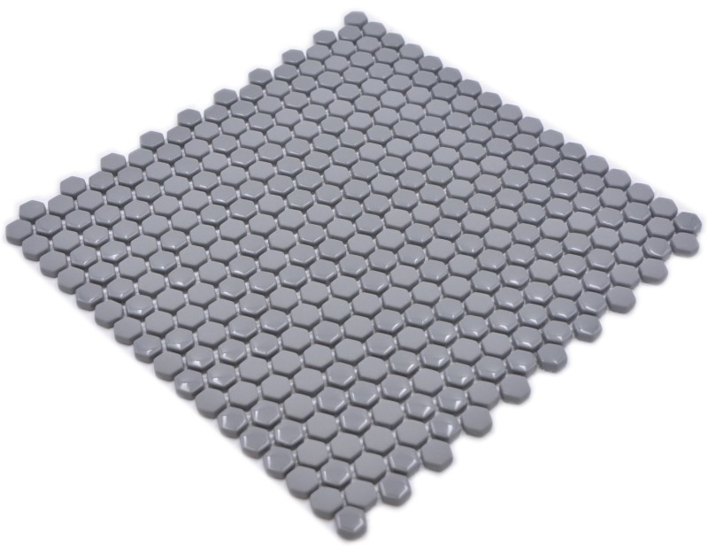 Mosaïque de verre Hexagonal Carreau hexagonal gris brillant mat Carreau de mosaïque murale Carrelage cuisine salle de bain
