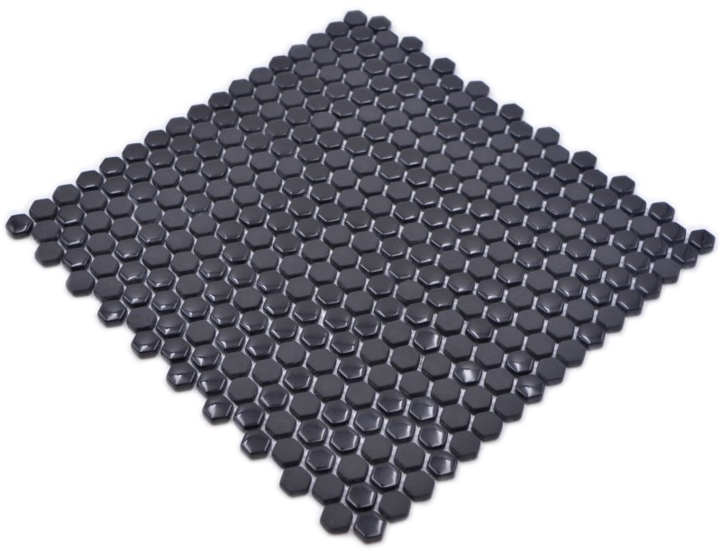 Mosaïque de verre Hexagonal Mosaïque hexagonale noire brillante mate Carreau de mosaïque murale Carrelage cuisine salle de bain