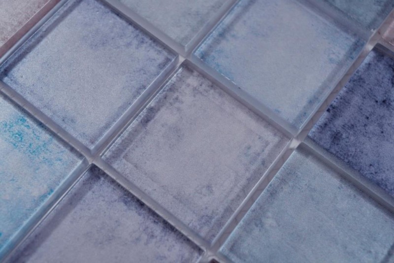 Mosaïque de verre Carreaux de mosaïque pastel bleu violet cream changeant mur carrelage cuisine salle de bain