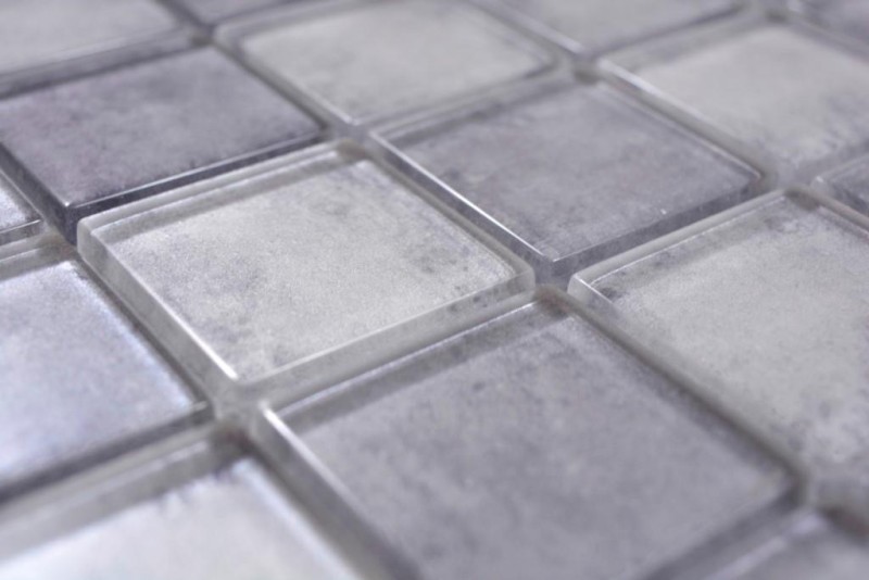 Mosaïque de verre Carreaux de mosaïque gris pastel mur carrelage cuisine salle de bain - MOS88-0020