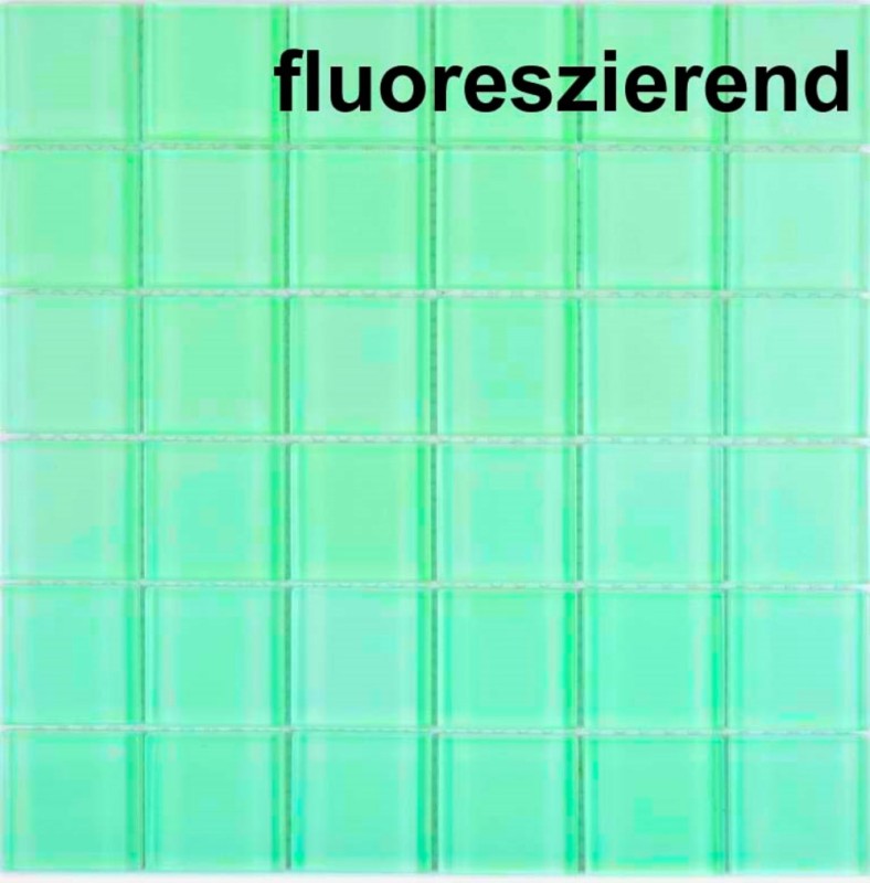 Mosaïque de verre Carreaux de mosaïque vert fluorescent mur carrelage cuisine salle de bain - MOS88-1005