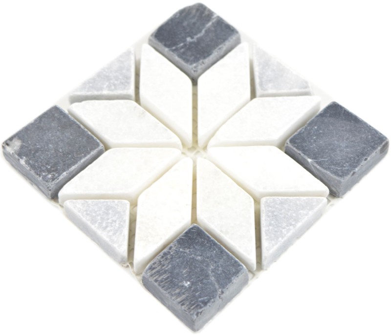 Mini plaquette pierre naturelle travertin décor marbre gris clair anthracite sol sauna mur salle de bain cuisine WC - MOSDEKO13