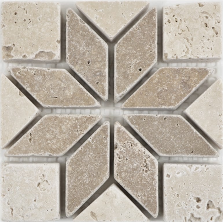 Mini plaquette pierre naturelle décor travertin beige ivoire noyer mur cuisine salle de bain WC sauna sol - MOSDEKO25