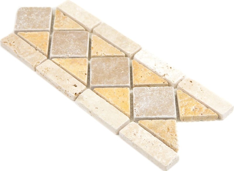 Travertin Pierre naturelle Bordure Bordure jaune dor beige brun noyer mur sol douche salle de bain cuisine sauna WC - MOSBor-0266