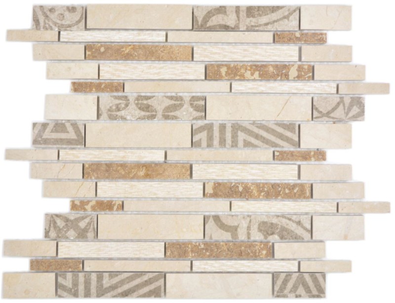 Marbre Mosaïque Mosaïque céramique beige cream Carreau mural Miroir salle de bain - MOS180-B0327B