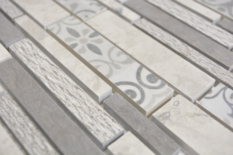 Marbre Mosaïque Mosaïque céramique gris anthracite Carreau de mur Miroir de salle de bain - MOS180-D0927G