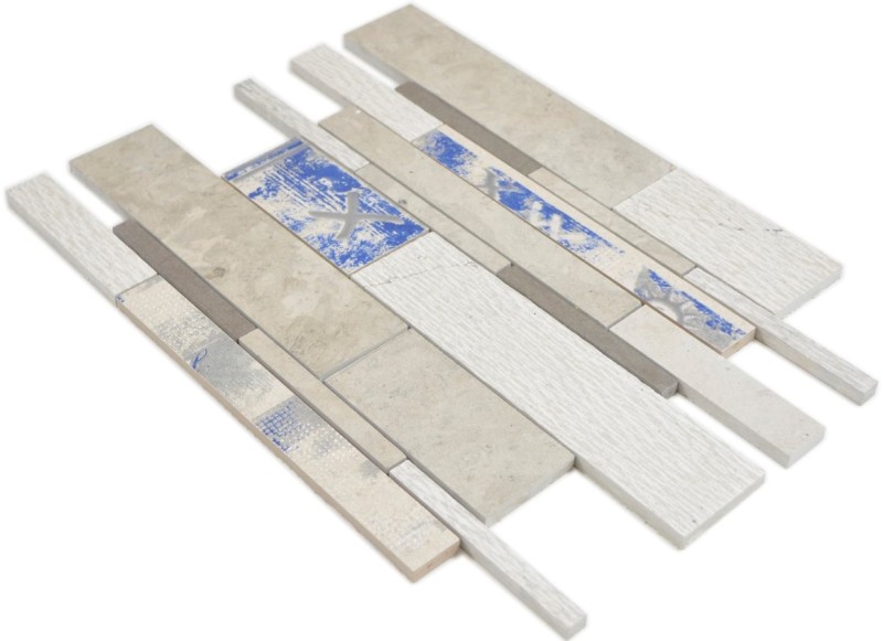 Marbre Mosaïque Carreaux Céramique Bâtons gris cream mur cuisine carrelage mur douche sol - MOS180-D09STG