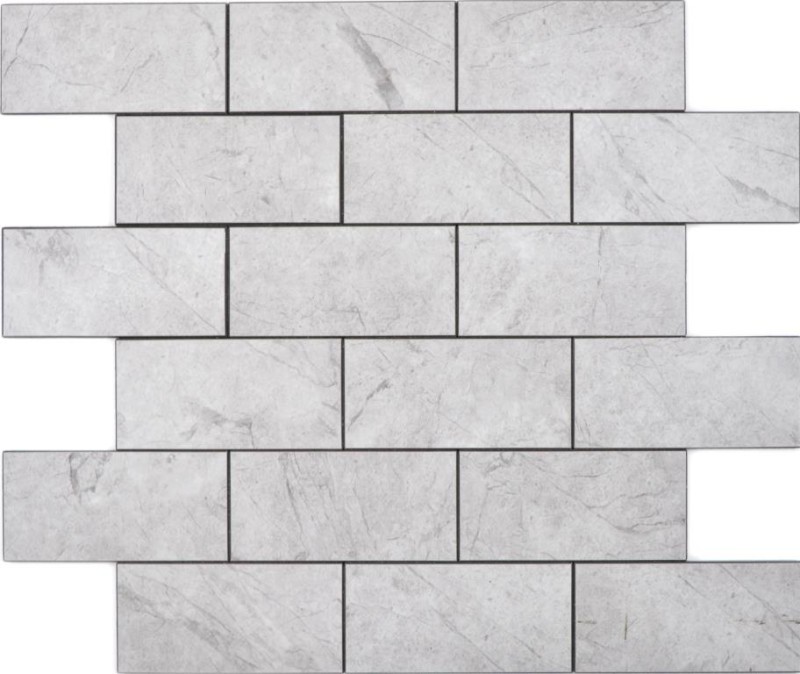 vinyle autocollant mosaïque aspect pierre gris Carrara Subway carreau de mosaïque mur carrelage cuisine salle de bain MOS200-MLM