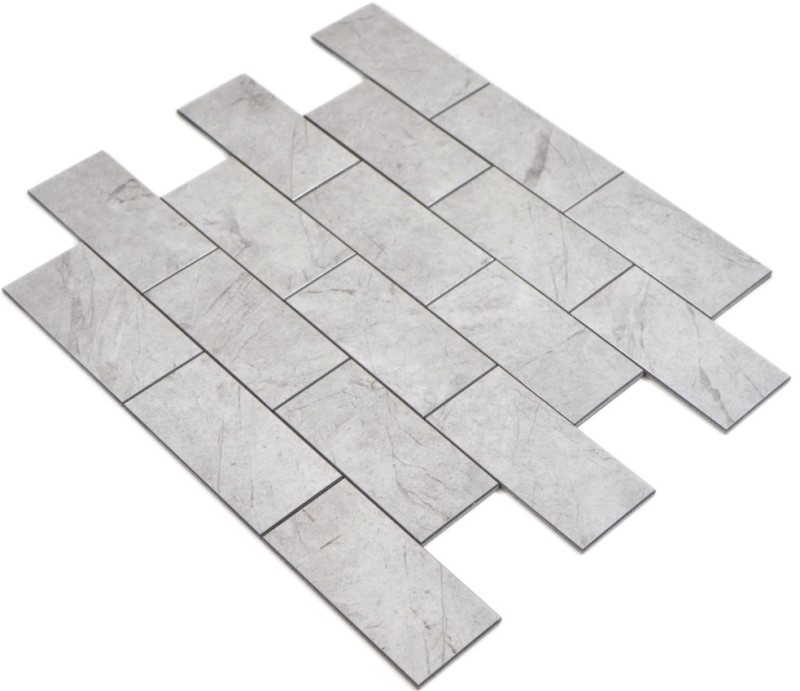 vinyle autocollant mosaïque aspect pierre gris Carrara Subway carreau de mosaïque mur carrelage cuisine salle de bain MOS200-MLM
