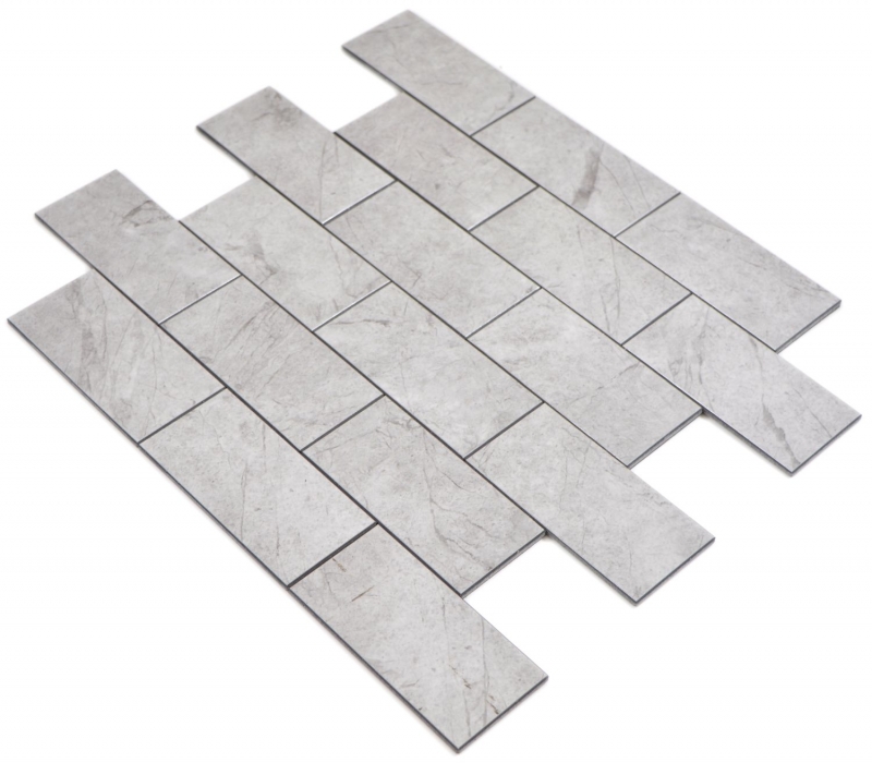 vinyle autocollant mosaïque aspect pierre gris Carrara Subway carreau de mosaïque mur carrelage cuisine salle de bain MOS200-MLM