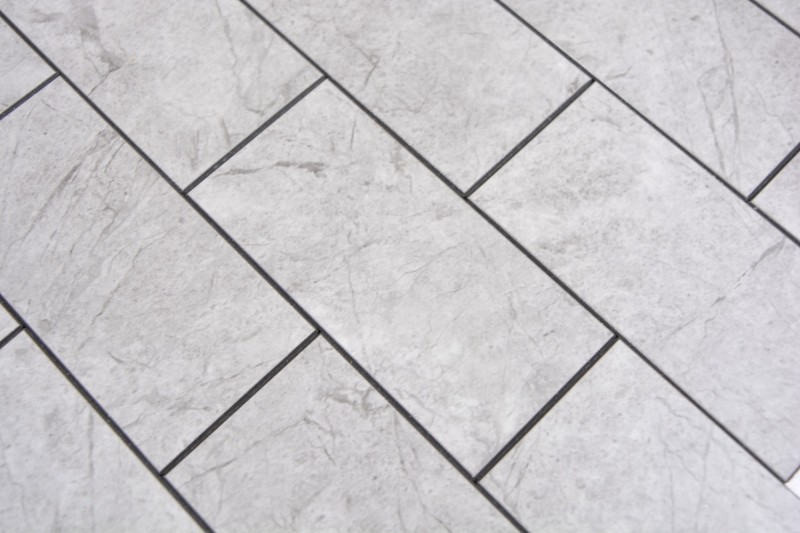 vinyle autocollant mosaïque aspect pierre gris Carrara Subway carreau de mosaïque mur carrelage cuisine salle de bain MOS200-MLM