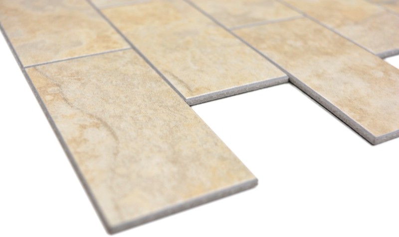 vinyle autocollant mosaïque aspect pierre beige Subway carreau de mosaïque murale carrelage cuisine salle de bain MOS200-4LB