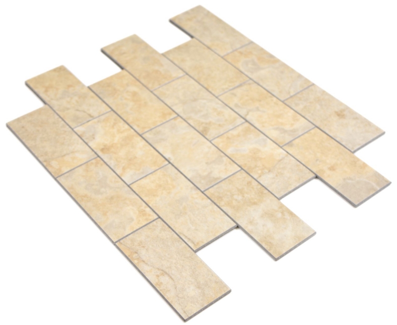 vinyle autocollant mosaïque aspect pierre beige Subway carreau de mosaïque murale carrelage cuisine salle de bain MOS200-4LB