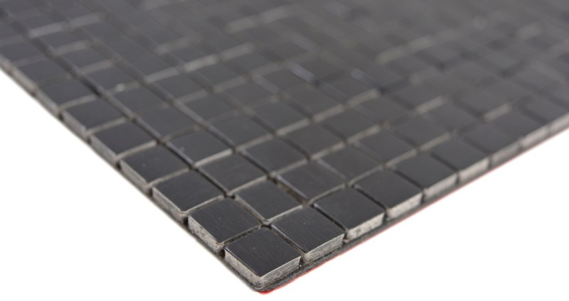 autocollant aspect métal alu noir mat/brillant brossé carrelage mur cuisine MOS200-L1B