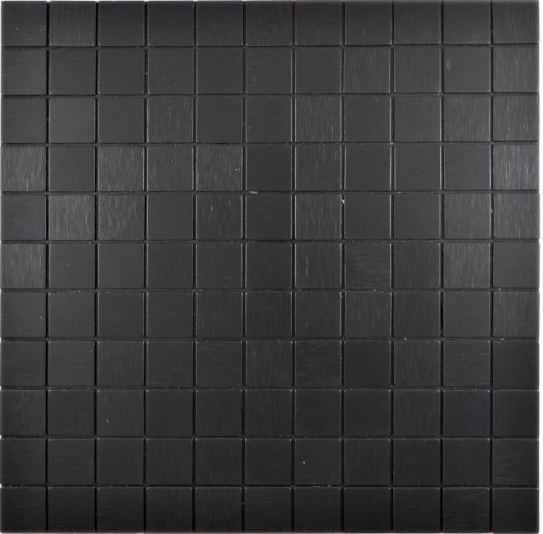 carreau de mosaïque autocollant métal alu noir anthracite mat brossé miroir de carrelage dosseret de cuisine MOS200-L3B