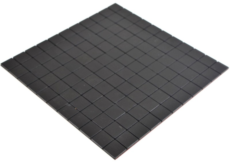 carreau de mosaïque autocollant métal alu noir anthracite mat brossé miroir de carrelage dosseret de cuisine MOS200-L3B