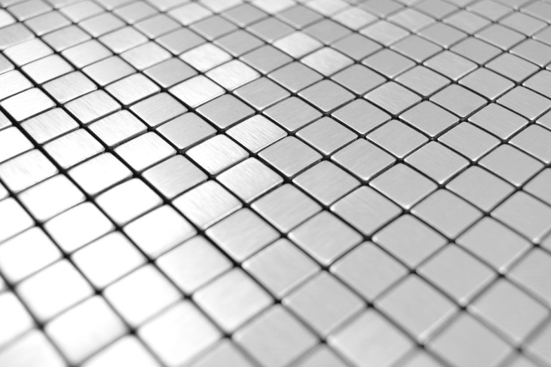 carreau de mosaïque autocollant métal alu argent mat brossé carreau de fond cuisine MOS200-L5S