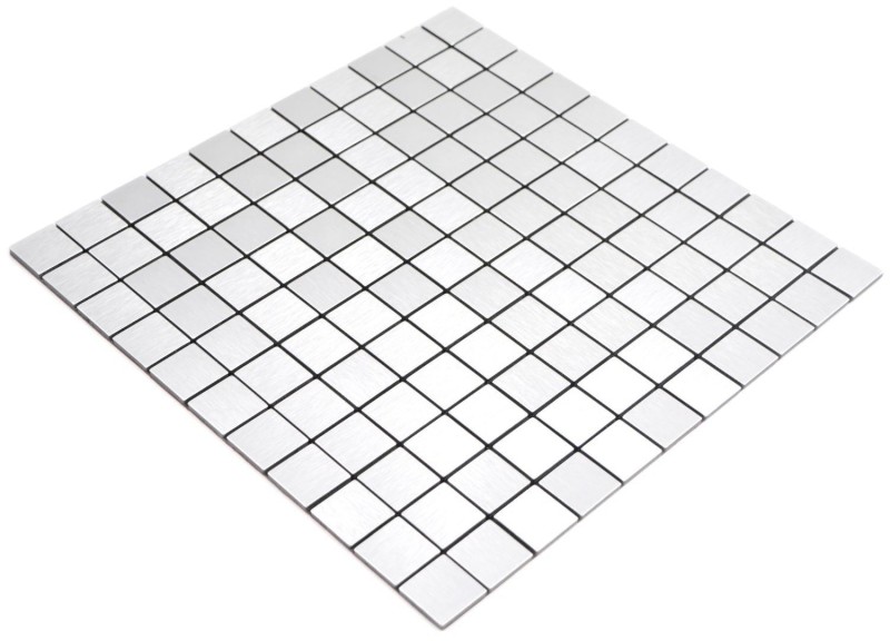 tapis de mosaïque argenté métallique autocollant en aluminium miroir de carrelage fond de cuisine MOS200-L7S